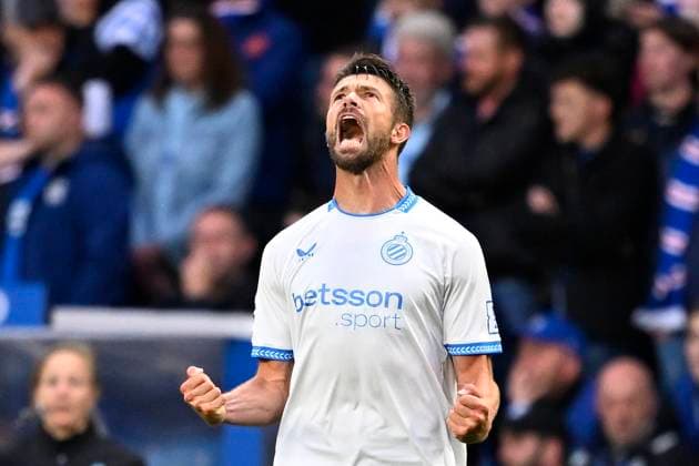 Rangers FC v Club Brugge - UEFA Champions League GLASGOW, SCOTLAND - AUGUST 19 : Mechele Brandon defender of Club Brugge celebrates after scoring the 0-3 goal during the UEFA Champions League 2025 26 play-off round first leg between Rangers FC and Club Brugge on August 19, 2025 in Glasgow, Scotland, 19 08 2025 Glasgow Scotland  Copyright: xTomasxSiskx
