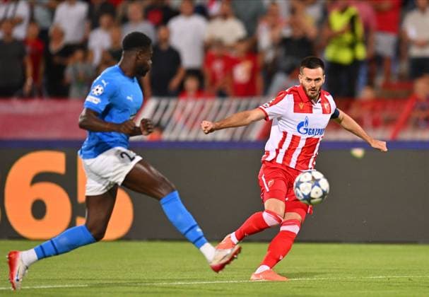 CRVENA ZVEZDA vs PAFOS CYPRUS MIRKO IVANIC football Champions league qualification match Crvena zvezda vs Pafosa Cyprus Rajko Mitic stadium, Belgrade 19.08.2025. Foto: FOOTBALL, CRVENA ZVEZDA, RED STAR, UEFA CHAMPIONS LEAGUE QUALIFICATIONS, PAFOS CYPRUS Belgrade Rajko Mitic stadium Serbia Copyright: xMarkoxMetlasx xMNxPressx