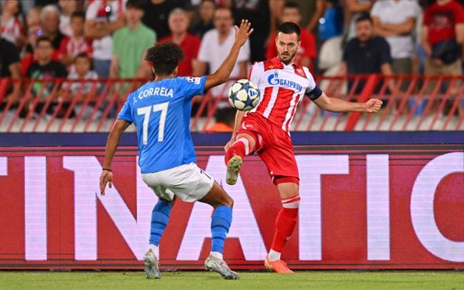 CRVENA ZVEZDA vs PAFOS CYPRUS MIRKO IVANIC football Champions league qualification match Crvena zvezda vs Pafosa Cyprus Rajko Mitic stadium, Belgrade 19.08.2025. Foto: FOOTBALL, CRVENA ZVEZDA, RED STAR, UEFA CHAMPIONS LEAGUE QUALIFICATIONS, PAFOS CYPRUS Belgrade Rajko Mitic stadium Serbia Copyright: xMarkoxMetlasx xMNxPressx