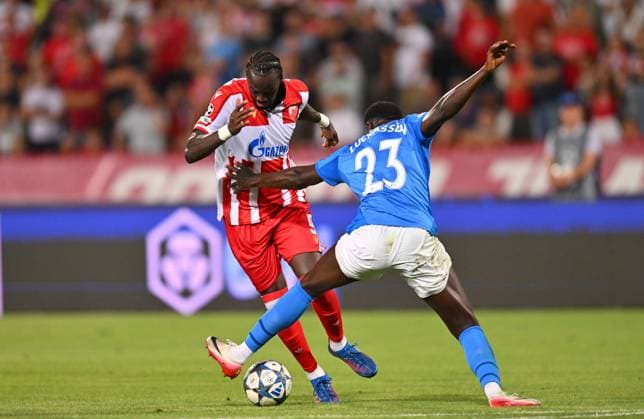 CRVENA ZVEZDA vs PAFOS CYPRUS PEPE CHERIF NDIAYE Pepe Cerif Ndiaje football Champions league qualification match Crvena zvezda vs Pafosa Cyprus Rajko Mitic stadium, Belgrade 19.08.2025. Foto: FOOTBALL, CRVENA ZVEZDA, RED STAR, UEFA CHAMPIONS LEAGUE QUALIFICATIONS, PAFOS CYPRUS Belgrade Rajko Mitic stadium Serbia Copyright: xMarkoxMetlasx xMNxPressx