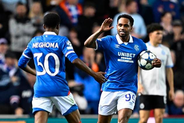 Rangers FC v Club Brugge - UEFA Champions League GLASGOW, SCOTLAND - AUGUST 19 : Pereira Da Silva Danilo forward of Rangers FC celebrates after scoring the 1-3 goal during the UEFA Champions League 2025 26 play-off round first leg between Rangers FC and Club Brugge on August 19, 2025 in Glasgow, Scotland, 19 08 2025 Glasgow Scotland  Copyright: xTomasxSiskx