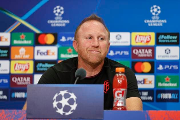 Basel, Switzerland August 19, 2025 Play offs UEFA Champions League Press Conference FCB Basel FC Copenhagen with Swiss Chief Trainer Ludovic Magnin Play offs UEFA Champions League in Basel