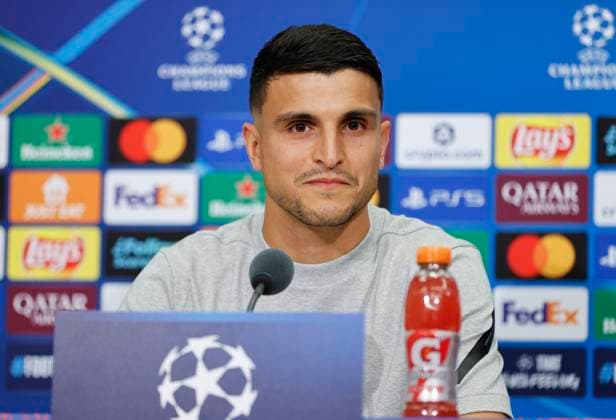 Basel, Switzerland August 19, 2025 Play offs UEFA Champions League Press Conference FCB Basel FC Copenhagen with Norwegian Player Mohamed Amine Elyounoussi Play offs UEFA Champions League in Basel