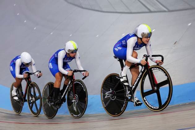 2025 UCI Junior Track World Championships Picture by Alex Whitehead SWpix.com - 20 08 2025 - Cycling - 2025 UCI Junior Track World Championships - Omnisport, Apeldoorn, Netherlands - Women Team Sprint Qualifying - Liu Hui Li (Chinese Taipei), Liu Shang Ying (Chinese Taipei), Chen Ying Hsien (Chinese Taipei) Copyright: x xSWpix.comx(t axPhotographyxHubxLtd)xAlexxWhitehead SWpix.comx SWP-3030-0712