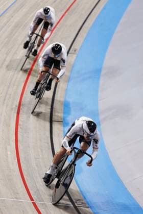 2025 UCI Junior Track World Championships Picture by Alex Whitehead SWpix.com - 20 08 2025 - Cycling - 2025 UCI Junior Track World Championships - Omnisport, Apeldoorn, Netherlands - Men Team Sprint Qualifying - Maurice Steckel (Germany), Finn-Liam Petterson (Germany), Benjamin Bock (Germany) Copyright: x xSWpix.comx(t axPhotographyxHubxLtd)xAlexxWhitehead SWpix.comx SWP-3030-0719