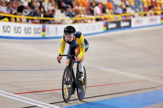2025 UCI Junior Track World Championships Picture by Alex Whitehead SWpix.com - 20 08 2025 - Cycling - 2025 UCI Junior Track World Championships - Omnisport, Apeldoorn, Netherlands - Women Scratch Race Final - Anastasiia Furnyk (Ukraine) Copyright: x xSWpix.comx(t axPhotographyxHubxLtd)xAlexxWhitehead SWpix.comx SWP-3030-0729