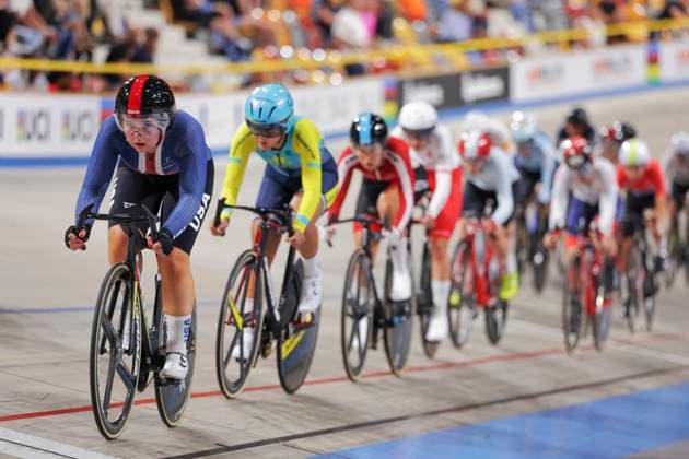 2025 UCI Junior Track World Championships Picture by Alex Whitehead SWpix.com - 20 08 2025 - Cycling - 2025 UCI Junior Track World Championships - Omnisport, Apeldoorn, Netherlands - Women Scratch Race Final - Jimenez Palos Emma Louise (United States) Copyright: x xSWpix.comx(t axPhotographyxHubxLtd)xAlexxWhitehead SWpix.comx SWP-3030-0730