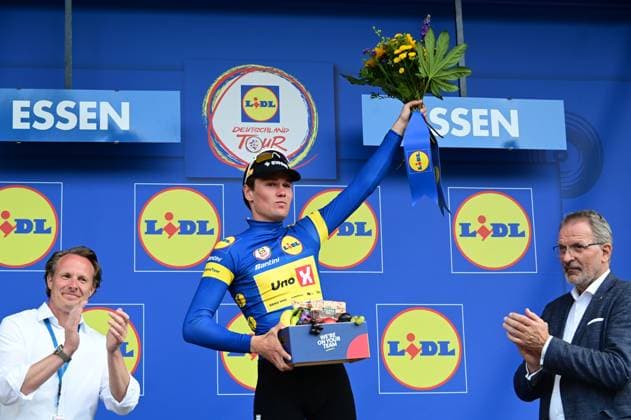 20 08 2025 xkhx Essen Zeche Zollverein Lidl Deutschland Tour 2025 Prologue 3.1 km Time trial specialist Sören Waerenskjold wins the prologue