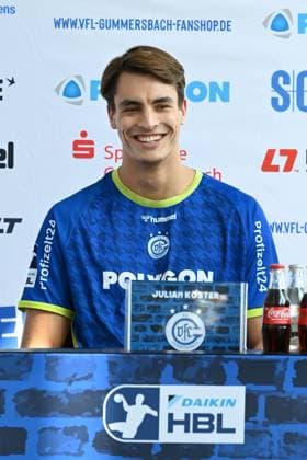 Team captain Julian Koester VfL Gummersbach 7 at the season press conference GER, VfL Gummersbach, team presentation, handball, 1 Bundesliga, season 2025 2026, 20 08 2025 GER, VfL Gummersbach, team presentation, handball, 1 Bundesliga, season 2025 2026, 20 08 2025 Gummersbach Copyright: xEibner-Pressefoto JuergenxAugstx EP_JAT