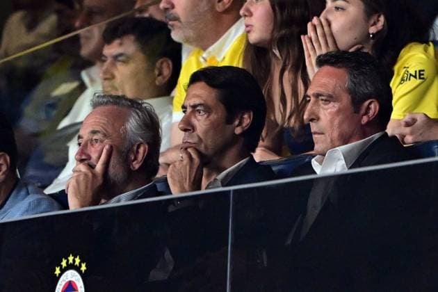 Fenerbahce v Benfica - UEFA Champions League ISTANBUL, TURKIYE - AUGUST 20: Chairman of Benfica Rui Costa and chairman of Fenerbahce Ali Koc during the UEFA Champions League play-off round 1st leg match between Fenerbahce and Benfica at Fenerbahce Sukru Saracoglu Spor Kompleksi on August 20, 2025 in Istanbul, Turkiye. Serhat Cagdas Anadolu Istanbul Turkey. Editorial use only. Please get in touch for any other usage.  Copyright: x2025xAnadoluxSerhatxCagdasx