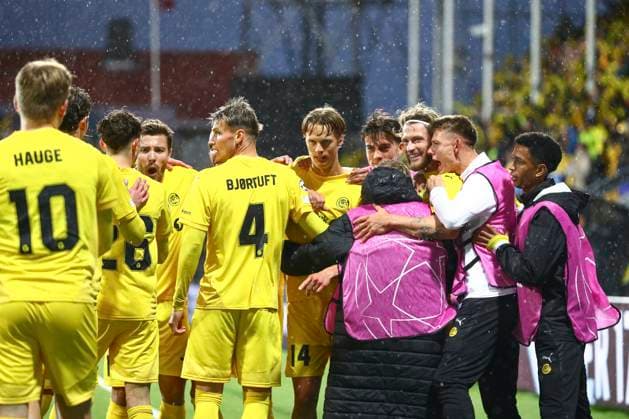 UEFA Champions League Playoff 2025 2026 Bodo Glimt Sturm Graz Bodo 20250820 Bodo Glimts Ulrik Saltnes celebrates his 0 goal during the UEFA Champions League Playoff match between Bodo Glimt and Sturm Graz at Aspmyra Stadium Photo Mats Torbergsen NTB Bodo Norway EDITORIAL USE ONLY RESTRICTED USE FOR BETTING COMPANIES  Copyright: xMatsxTorbergsenx xNTBx