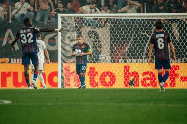 20 08 2025, Football, Men, Champions League Playoffs, Season 25 26, FC Basel vs FC Copenhagen Xherdan Shaqiri 23 FC Basel at the penalty spot St Jakob Park, Basel, Switzerland