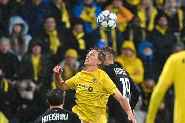 SOCCER - UEFA CL, Bodo vs Sturm FELDKIRCHEN,AUSTRIA,20.AUG.25 - SOCCER - UEFA Champions League, play off, FK Bodo Glimt vs SK Sturm Graz. Image shows Patrick Berg (Bodo Glimt) and Tomi Horvat (Sturm).  GEPAxpictures xAvnixRetkoceri