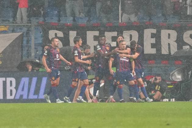 Xherdan Shaqiri FC Basel, 10 goal celebration, emotions, goal shot, finish, goal success, goal, goal , Switzerland, football, UEFA Champions League , play off first leg, 2025 26, FC Basel vs FC Copenhagen, 20 08 2025, St Jakob Park, Basel, Switzerland Basel St Jakob Park Basel City Switzerland Copyright: xArnexAmbergx