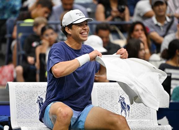 FLUSHING NY- AUGUST 20: Ben Shelton is seen during practice with Alejandro Davidovich Fokina on Arthur Ashe Stadium at the USTA Billie Jean King National Tennis Center on August 20, 2025 in Flushing Queens. Copyright: xmpi04x