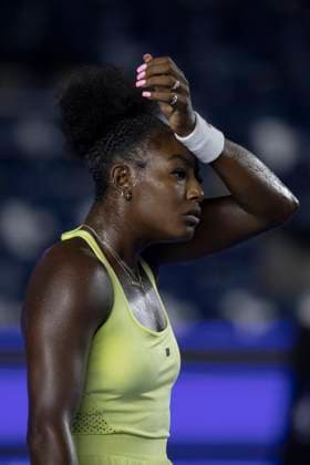 August 20, 2025, Monterrey, Nuevo Leon, Mexico: Alycia Parks (USA) in action against Emma Navarro (USA) during their match at the Monterrey Open WTA, Tennis Damen 500. Monterrey Mexico - ZUMAo125 0831015934st Copyright: xAntonioxOjedax