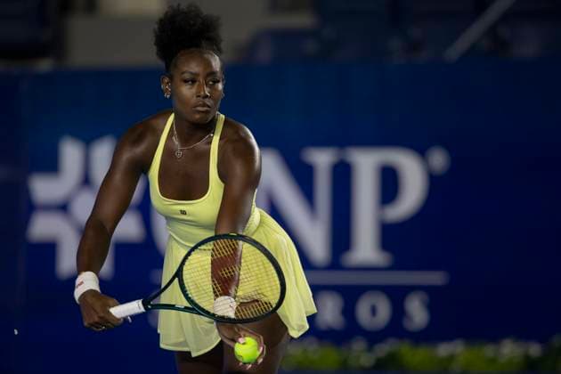 August 20, 2025, Monterrey, Nuevo Leon, Mexico: Alycia Parks (USA) in action against Emma Navarro (USA) during their match at the Monterrey Open WTA, Tennis Damen 500. Monterrey Mexico - ZUMAo125 0831016045st Copyright: xAntonioxOjedax