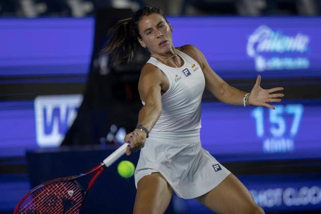 August 20, 2025, Monterrey, Nuevo Leon, Mexico: Emma Navarro (USA) in action against Alycia Parks (USA) during their match at the Monterrey Open WTA, Tennis Damen 500. Monterrey Mexico - ZUMAo125 0831016077st Copyright: xAntonioxOjedax