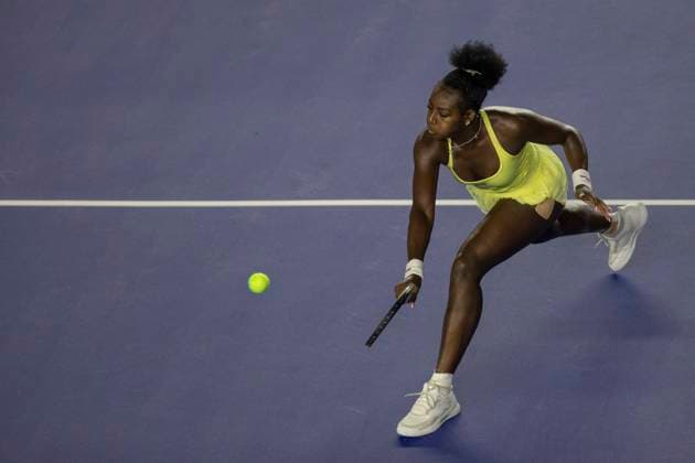August 20, 2025, Monterrey, Nuevo Leon, Mexico: Alycia Parks (USA) in action against Emma Navarro (USA) during their match at the Monterrey Open WTA, Tennis Damen 500. Monterrey Mexico - ZUMAo125 0831016091st Copyright: xAntonioxOjedax