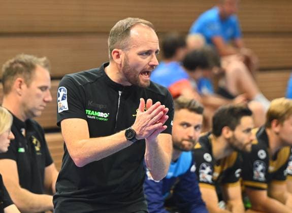 Coach Andre Haber Dresden , HC Elbflorenz Dresden vs Talent Plzen Pilsen, CZE , Test match, Friendly match, Preliminary match, Handball, Mens 2 League, 2 Bundesliga, Season 2025 2026, Dresden, BallsportARENA Dresden, 20 08 2025,