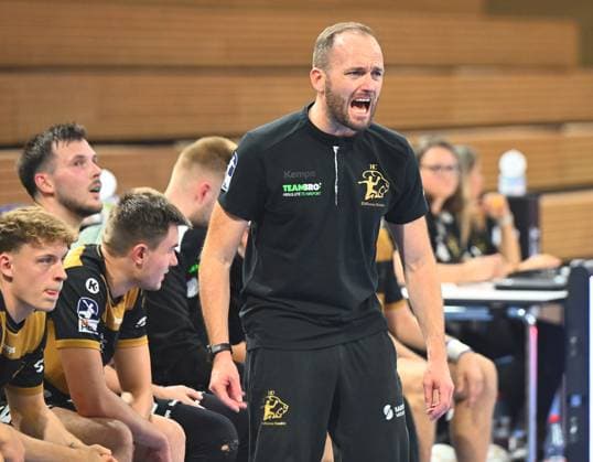 Coach Andre Haber Dresden , HC Elbflorenz Dresden vs Talent Plzen Pilsen, CZE , Test match, Friendly match, Preliminary match, Handball, Mens 2 League, 2 Bundesliga, Season 2025 2026, Dresden, BallsportARENA Dresden, 20 08 2025,