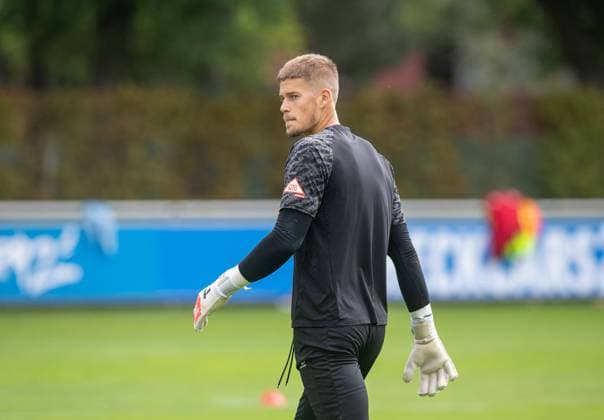 Soccer, Men, Season 2025 26, 2 Bundesliga, Hertha BSC, Training, Goalkeeper Dennis Smarsch Hertha BSC , 20 08 2025, Copyright: xSebastianxRäppold MatthiasxKochx