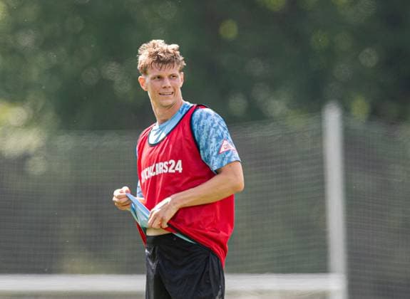 Soccer, Men, Season 2025 26, 2 Bundesliga, Hertha BSC, Training, Luca Schuler Hertha BSC , 20 08 2025, Copyright: xSebastianxRäppold MatthiasxKochx