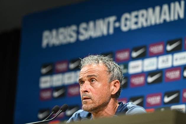 PSG presser before facing ANGERS SCO - FA Paris Saint-Germain’s head coach Luis Enrique speaks during a press conference, PK, Pressekonferenz following a training session at the PSG Campus on August 21, 2025, before the French L1 football match between Paris Saint-Germain and Angers SCO at the Parc des Princes stadium in Paris on August 22, 2025. Photo by Firas Abdullah ABACAPRESS.COM Paris Île-de-France France  Copyright: xAbdullahxFiras ABACAx