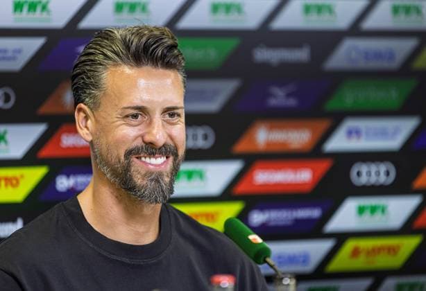 Sandro Wagner Coach FC Augsburg , Press conference before the match against SC Freiburg