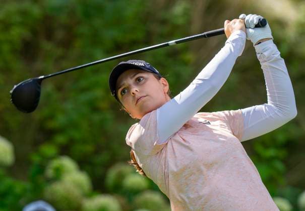 August 21, 2025, Mississauga, On, CANADA: Benadetta Moresco of Italy watches her tee shot on the 13th hole in the first round of the Canadian Women s Open at Mississauga Golf and Country Club in Mississauga, Ont., on Thursday, Aug. 21, 2025. Canada News - August 21, 2025  - ZUMAc35_ 20250821_zaf_c35_015 Copyright: xFrankxGunnx