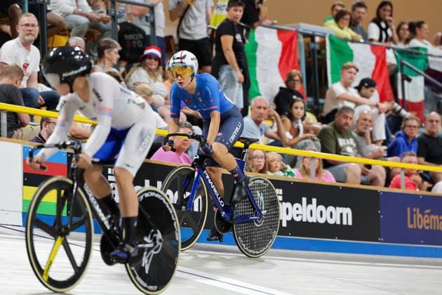 2025 UCI Junior Track World Championships Picture by Alex Whitehead SWpix.com - 21 08 2025 - Cycling - 2025 UCI Junior Track World Championships - Omnisport, Apeldoorn, Netherlands - Women Sprint 1 4 Final - Matilde Cenci (Italy) Copyright: x xSWpix.comx(t axPhotographyxHubxLtd)xAlexxWhitehead SWpix.comx SWP-3030-0797