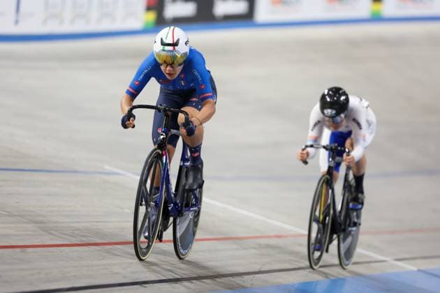 2025 UCI Junior Track World Championships Picture by Alex Whitehead SWpix.com - 21 08 2025 - Cycling - 2025 UCI Junior Track World Championships - Omnisport, Apeldoorn, Netherlands - Women Sprint 1 4 Final - Matilde Cenci (Italy) Copyright: x xSWpix.comx(t axPhotographyxHubxLtd)xAlexxWhitehead SWpix.comx SWP-3030-0798