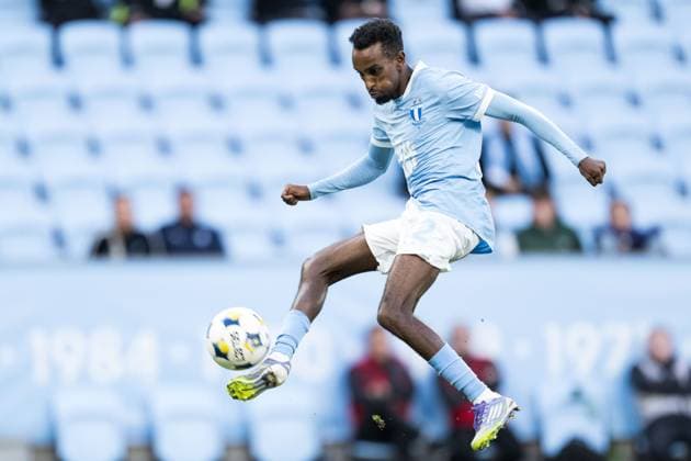 250821 Taha Ali of Malmö FF during the first leg UEFA Europa League playoff football match between Malmö FF and SK Sigma Olomouc on August 21, 2025 in Malmö Photo Petter Arvidson BILDBYRAN kod PA PA1067 fotboll football soccer fotball uefa europa league europa league malmö ff sk sigma olomouc bbeng playoff bbauto  Copyright: PETTERxARVIDSON BB250821PA065