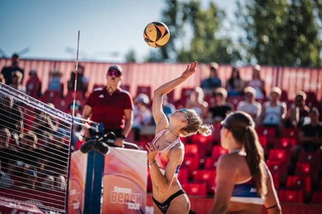 Beach Volleyball Women Allianz German Beach Tour 2025 Tourstop Berlin 21 08 2025 Emma Gangey at the Attack Berlin Funkhaus Beach Berlin Germany