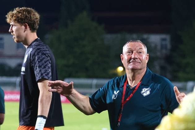 MOSTAR , 21-08-2025 , Stadium Bijeli Brijeg , season 2025 2026 , UEFA Europa League Football play off , match between Zrinjski and FC Utrecht 0-2. Picture shows Ron Jans Zrinjski - Utrecht  x30605265x Copyright: