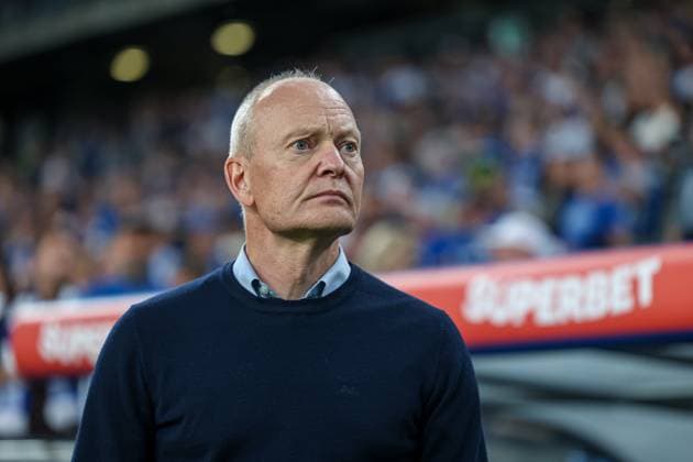 POLAND OUT !!! 2025.08.21 Poznan Pilka nozna 4 Runda Eliminacji Liga Europy Lech Poznan - KRC Genk N z Trener Lecha Niels Frederiksen Foto Pawel Jaskolka PressFocus 2025.08.21 Poznan Football 4th Qualifying Round UEFA Europa League Lech Poznan - KRC Genk Credit: Pawel Jaskolka PressFocus NEWSPIX.PL --- newspix.pl 