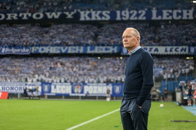POLAND OUT !!! 2025.08.21 Poznan Pilka nozna 4 Runda Eliminacji Liga Europy Lech Poznan - KRC Genk N z Trener Lecha Niels Frederiksen Foto Pawel Jaskolka PressFocus 2025.08.21 Poznan Football 4th Qualifying Round UEFA Europa League Lech Poznan - KRC Genk Credit: Pawel Jaskolka PressFocus NEWSPIX.PL --- newspix.pl 