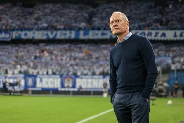 POLAND OUT !!! 2025.08.21 Poznan Pilka nozna 4 Runda Eliminacji Liga Europy Lech Poznan - KRC Genk N z Trener Lecha Niels Frederiksen Foto Pawel Jaskolka PressFocus 2025.08.21 Poznan Football 4th Qualifying Round UEFA Europa League Lech Poznan - KRC Genk Credit: Pawel Jaskolka PressFocus NEWSPIX.PL --- newspix.pl 