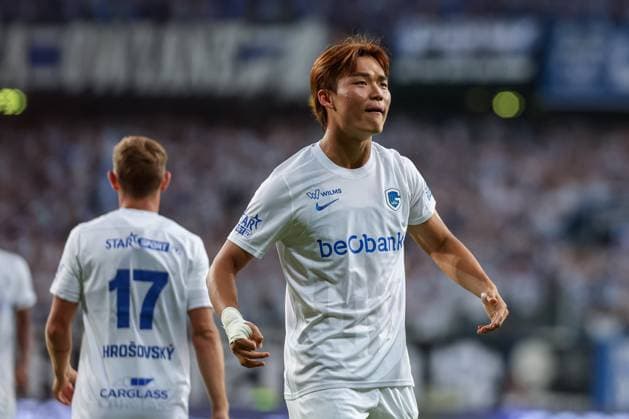 POLAND OUT !!! 2025.08.21 Poznan Pilka nozna 4 Runda Eliminacji Liga Europy Lech Poznan - KRC Genk N z Hyeongyu Oh gol radosc bramka goal celebration Foto Pawel Jaskolka PressFocus 2025.08.21 Poznan Football 4th Qualifying Round UEFA Europa League Lech Poznan - KRC Genk Credit: Pawel Jaskolka PressFocus NEWSPIX.PL --- newspix.pl 