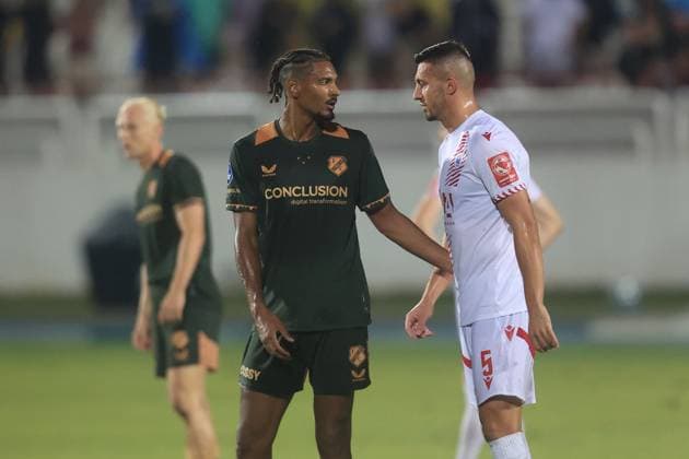 MOSTAR , 21-08-2025 , Stadium Bijeli Brijeg , season 2025 2026 , UEFA Europa League Football play off , match between Zrinjski and FC Utrecht 0-2. Picture shows Utrecht player Sebastien Haller Zrinjski - Utrecht  x30605501x Copyright: