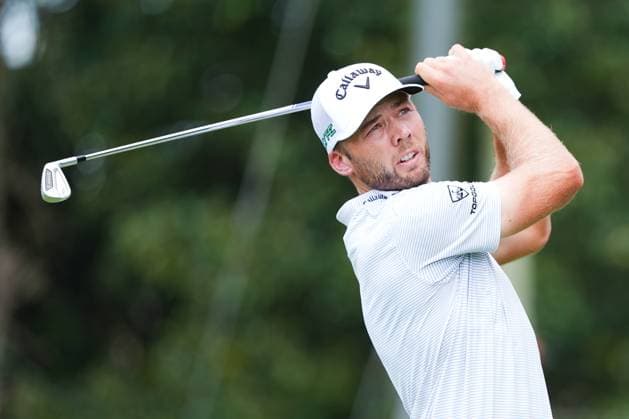 August 21, 2025, Atlanta, Georgia, USA: Sam Burns (USA) tees off the 2nd hole during the first round of the 2025 TOUR Championship at East Lake Golf Club. Atlanta USA - ZUMAw109 20250821_fap_w109_011 Copyright: xDebbyxWongx