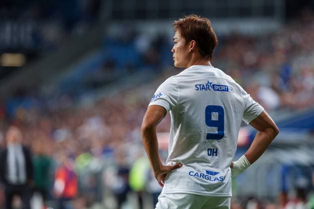 POLAND OUT !!! 2025.08.21 Poznan Pilka nozna 4 Runda Eliminacji Liga Europy Lech Poznan - KRC Genk N z Hyeongyu Oh Foto Pawel Jaskolka PressFocus 2025.08.21 Poznan Football 4th Qualifying Round UEFA Europa League Lech Poznan - KRC Genk Credit: Pawel Jaskolka PressFocus NEWSPIX.PL --- newspix.pl 