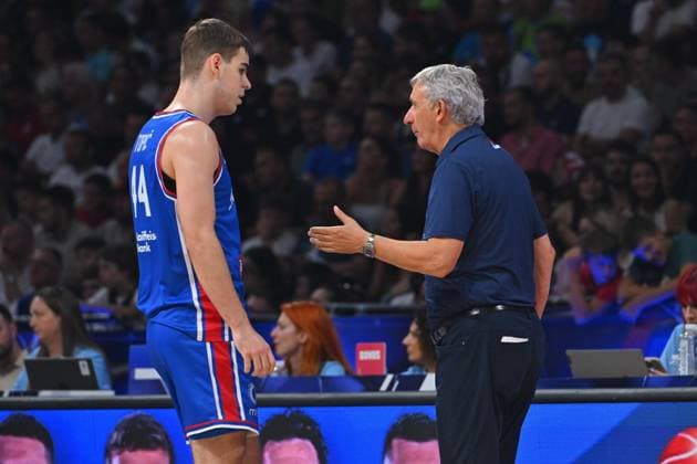 SERBIA vs SLOVENIA NIKOLA TOPIC and SVETISLAV PESIC coach basketball Serbia vs Slovenia friendly match Beogradska arena, Belgrade 21.08.2025 Foto: Kosarka, Srbija, Slovenija, Prijateljska utakmica BASKETBALL, SERBIA, SLOVENIA, FRIENDLY MATCH Belgrade Belgrade arena Serbia Copyright: xMarkoxMetlasx xMNxPRESSxPHOTOx