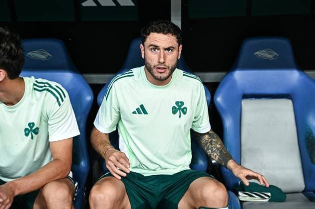 August 21, 2025, Athens, Athens, Greece: 2 DAVIDE CALABRIA of Panathinaikos plays during the Europa League, Play-offs, 1st leg match between Panathinaikos and Samsunspor at OAKA Stadium on August 21, 2025, in Athens, Greece. Athens Greece - ZUMAk160 20250821_zip_k160_021 Copyright: xStefanosxKyriazisx