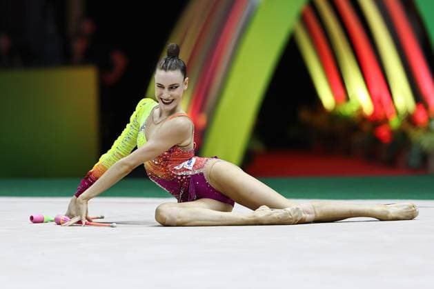 Darja Varfolomeev, GER, during qualification at 2025 World Rhythmic gymnastics, Rhythmische Sportgymnastik, RSG championships in Rio de Janeiro; 21 08 2025; *** Darja Varfolomeev, GER, during qualification at 2025 World Rhythmic Gymnastics championships in Rio de Janeiro 21 08 2025 