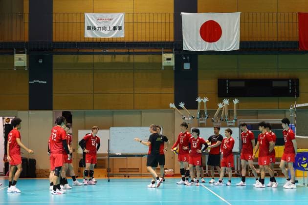 Japan team group, Mannschaftsbild, Totale AUGUST 22, 2025 - Volleyball : Japan men s volleyball national team, Nationalteam training session in Tokyo, Japan. Noxthirdxpartyxsales  aflo_300770810