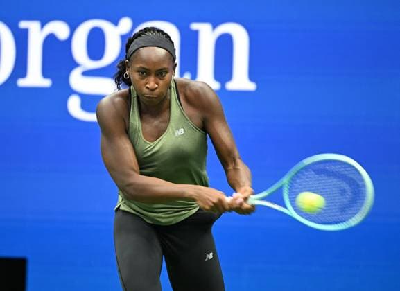FLUSHING NY- AUGUST 21: Coco Gauff is seen on the practice court on Arthur Ashe Stadium at the USTA Billie Jean King National Tennis Center on August 21, 2025 in Flushing Queens. Copyright: xmpi04x
