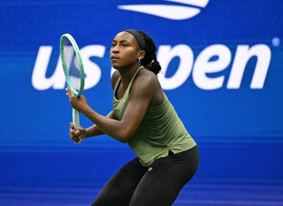 FLUSHING NY- AUGUST 21: Coco Gauff is seen on the practice court on Arthur Ashe Stadium at the USTA Billie Jean King National Tennis Center on August 21, 2025 in Flushing Queens. Copyright: xmpi04x