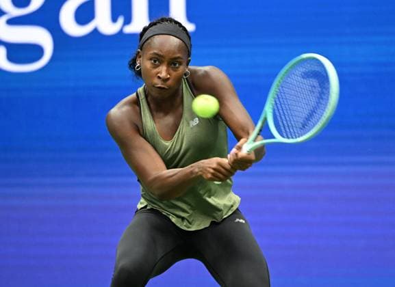 FLUSHING NY- AUGUST 21: Coco Gauff is seen on the practice court on Arthur Ashe Stadium at the USTA Billie Jean King National Tennis Center on August 21, 2025 in Flushing Queens. Copyright: xmpi04x