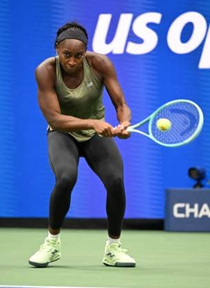 FLUSHING NY- AUGUST 21: Coco Gauff is seen on the practice court on Arthur Ashe Stadium at the USTA Billie Jean King National Tennis Center on August 21, 2025 in Flushing Queens. Copyright: xmpi04x